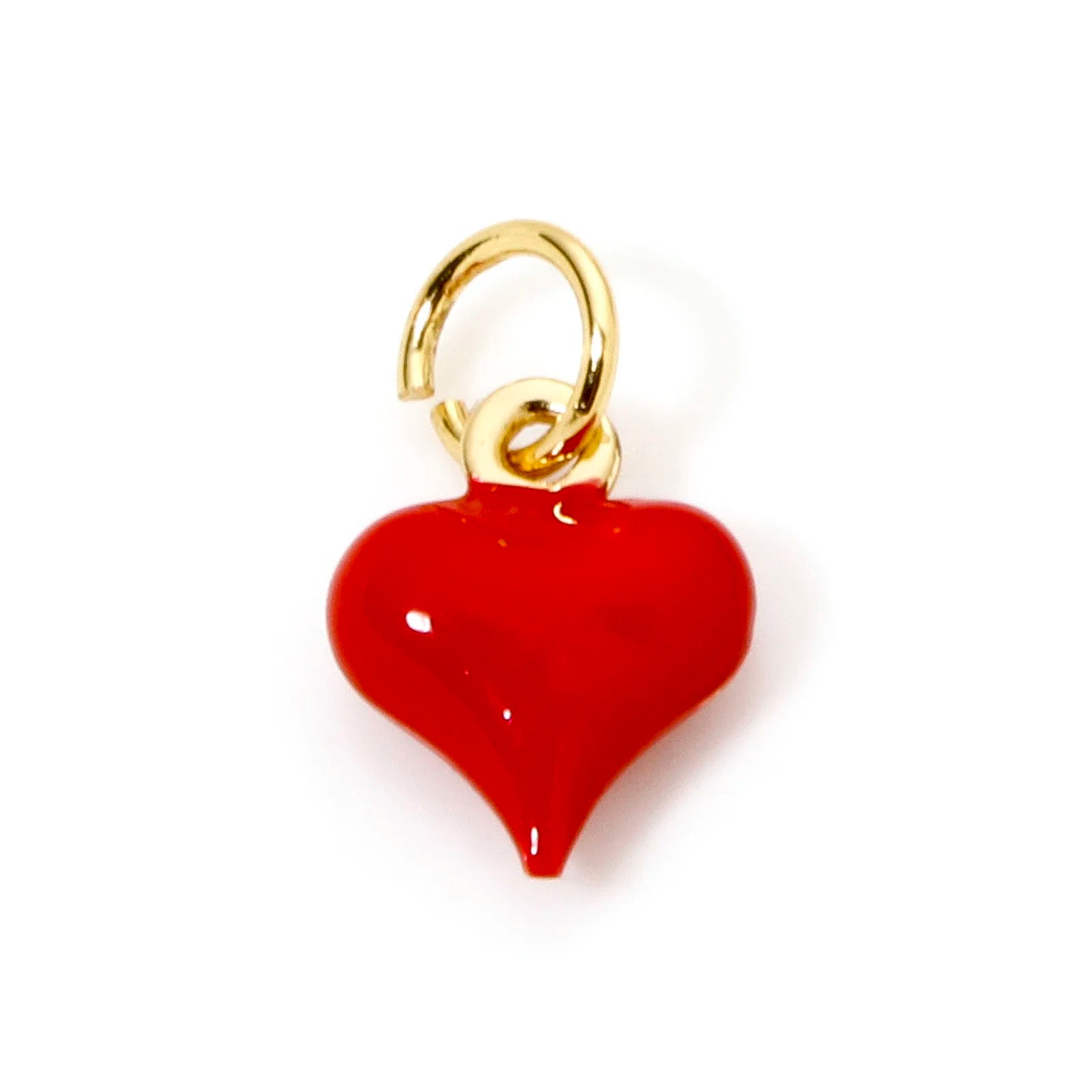2pcs Brass Charms Valentine's Day Red Heart Enamel Pendants For Women Wedding Party DIY Necklace Earrings Jewelry Findings Gift