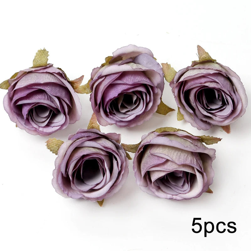 Purple Artificial Flowers Heads Silk Fake Flowers For Home Decor Party Wedding Decoration DIY Valentine's Day Gifts Accessories