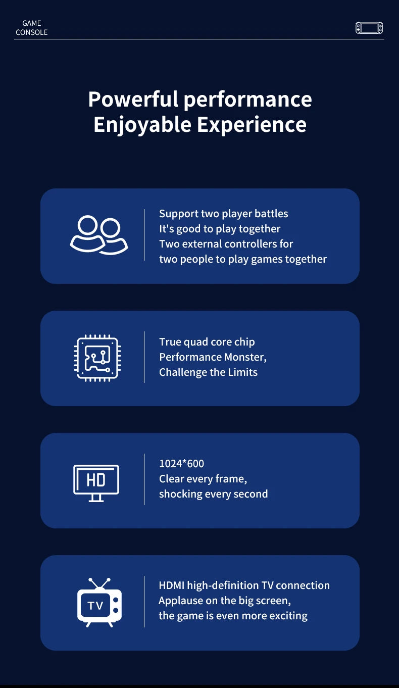 G90 7-inch 64GB 4000mAh portable handheld game console arcade suitable for PSP/PS1 retro TV game controller boys' gift