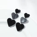New Glitter Love Heart Acrylic Splicing Earrings Women Sweet Statement Peach Drop Earring Romantic Jewelry Valentine's Day Gifts
