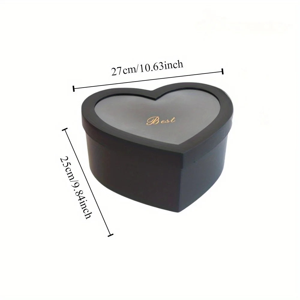 1PC Heart Shaped Flower Box Transparent Floral Gift Box With Lid Multifunctional Cookies Package Case Valentine'S Day Gift Box