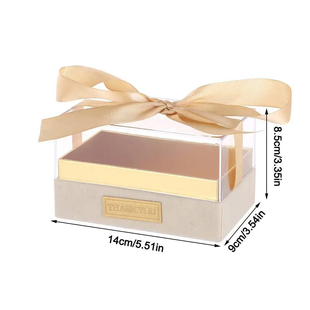 Birthday Party Transparent Wedding Hand Gift Box Acrylic Light Luxury Bow Present Box Valentine's Day Gift Box