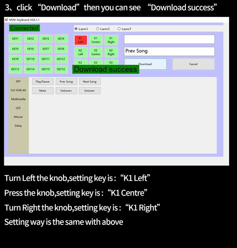 USB Mechanical Keyboard Gamer 3Keys Macro Custom Keyboard RGB Gaming Custom Programming Knob Mini Keyboard Keypads For Photoshop