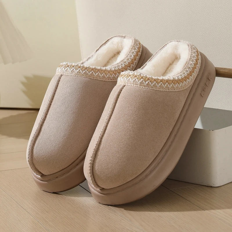 Fashion Winter Women's Slippers Boot Fuzzy Fur Anti-Slip Soft Sole Outdoor Indoor Warm Comfort House Shoes Snow Boots