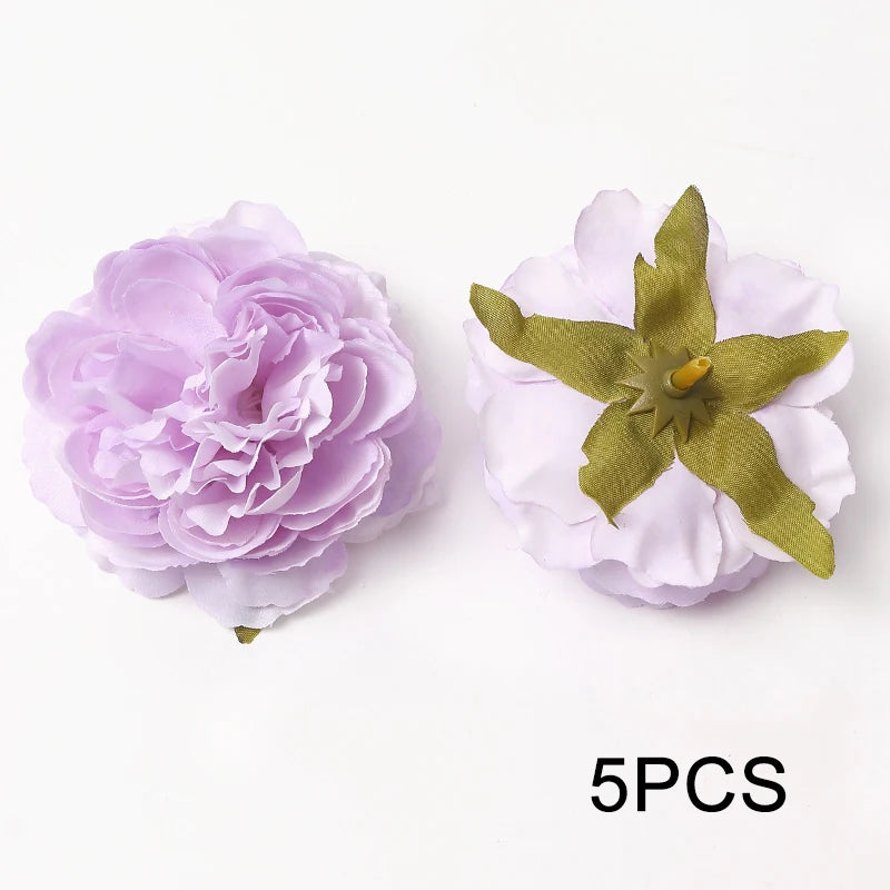 Purple Artificial Flowers Heads Silk Fake Flowers For Home Decor Party Wedding Decoration DIY Valentine's Day Gifts Accessories