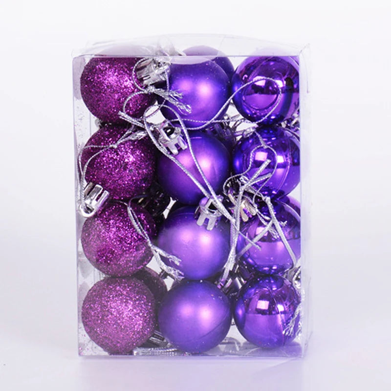 24pcs Christmas Balls Christmas Tree Ornaments Ball Xmas Hanging Tree Pendants Home Party Decor New Year Gift Noel Navidad