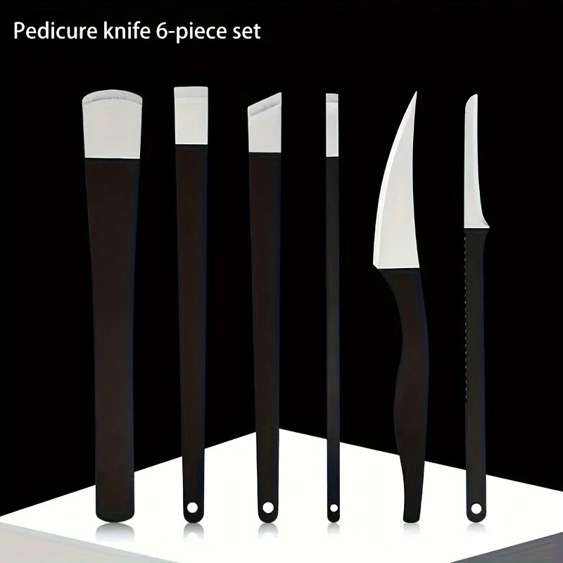 2/6pcs Stainless Steel Foot Care Set, Sharp Exfoliating Knife & Smooth Foot Scraper, Ingrown Toenail Clippers, Dead Skin Remover
