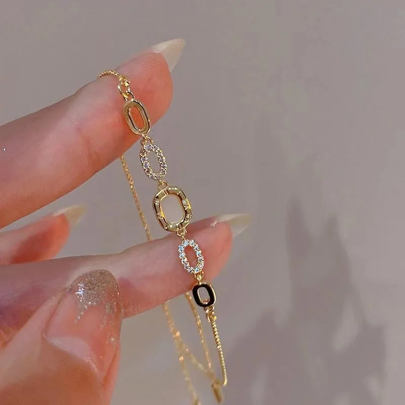 Exquisite Mama Letter Bracelet For Women Sparkling Crystal Zircon Adjustable Chain Bangle Mother's Day Mom Birthday Jewelry Gift