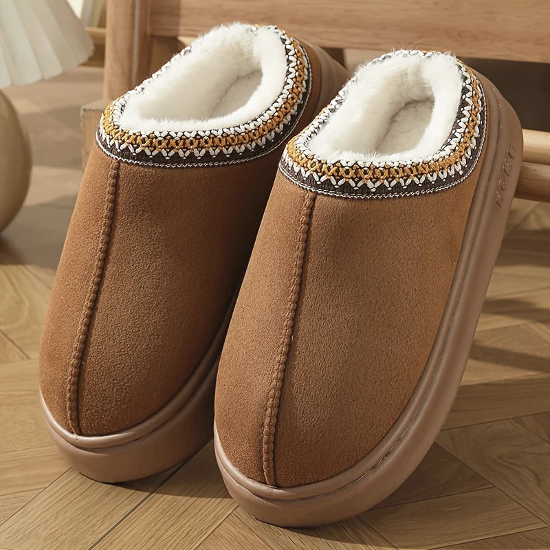 Fashion Winter Women's Slippers Boot Fuzzy Fur Anti-Slip Soft Sole Outdoor Indoor Warm Comfort House Shoes Snow Boots