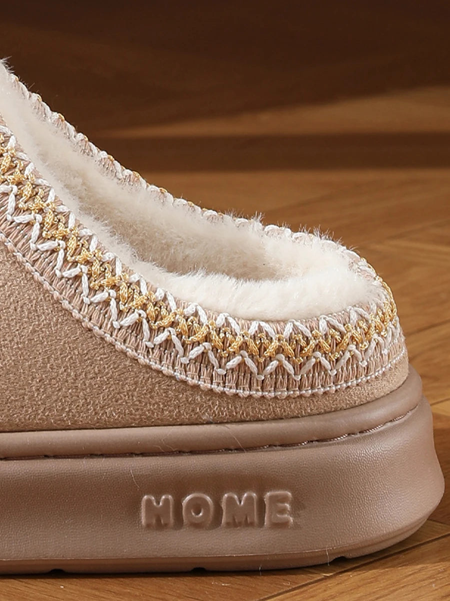 Fashion Winter Women's Slippers Boot Fuzzy Fur Anti-Slip Soft Sole Outdoor Indoor Warm Comfort House Shoes Snow Boots