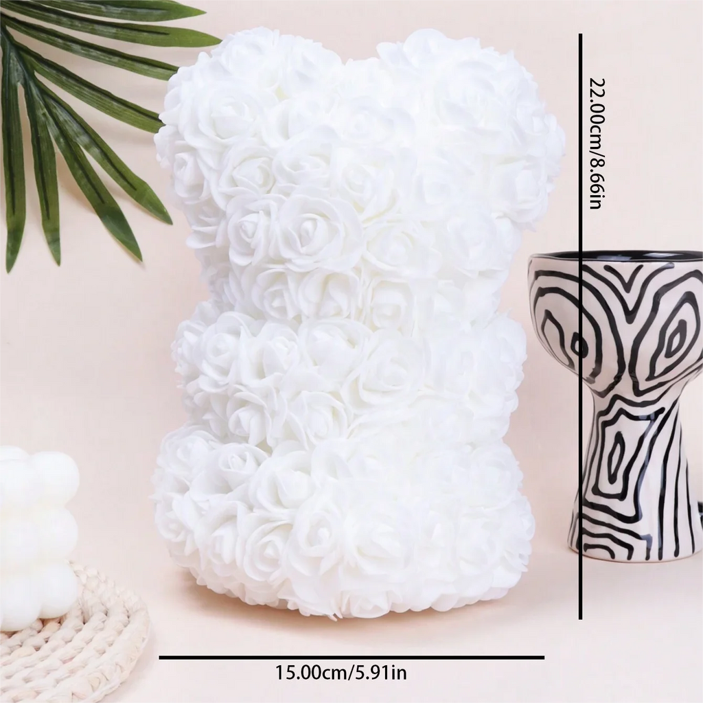 Foam rose teddy bear carry bouquet. Ideal for weddings, Mother's Day, thank you to nurses/teachers or other celebrations!