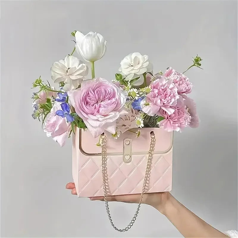 Flower Paper Gift Bags Bouquet Tote Bags Flower Packaging Box Birthday Bouquet Tote Bags Valentine's Day Gift Bags
