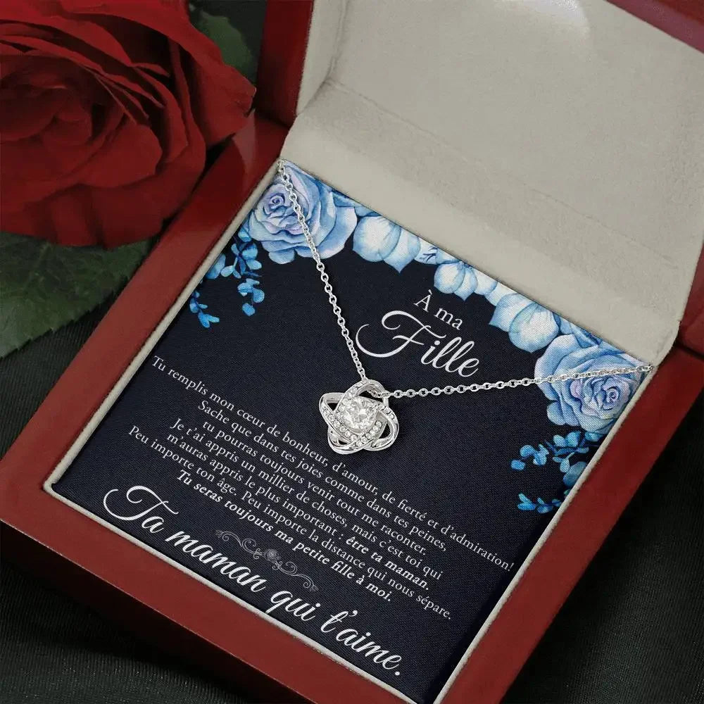 To My Daughter Gifts From Mom Mother Christmas Jewelry Gift Women Girls Love Knot Pendant Necklace 2024 New Dropshipping