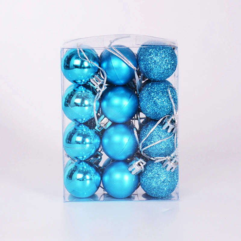 24pcs Christmas Balls Christmas Tree Ornaments Ball Xmas Hanging Tree Pendants Home Party Decor New Year Gift Noel Navidad