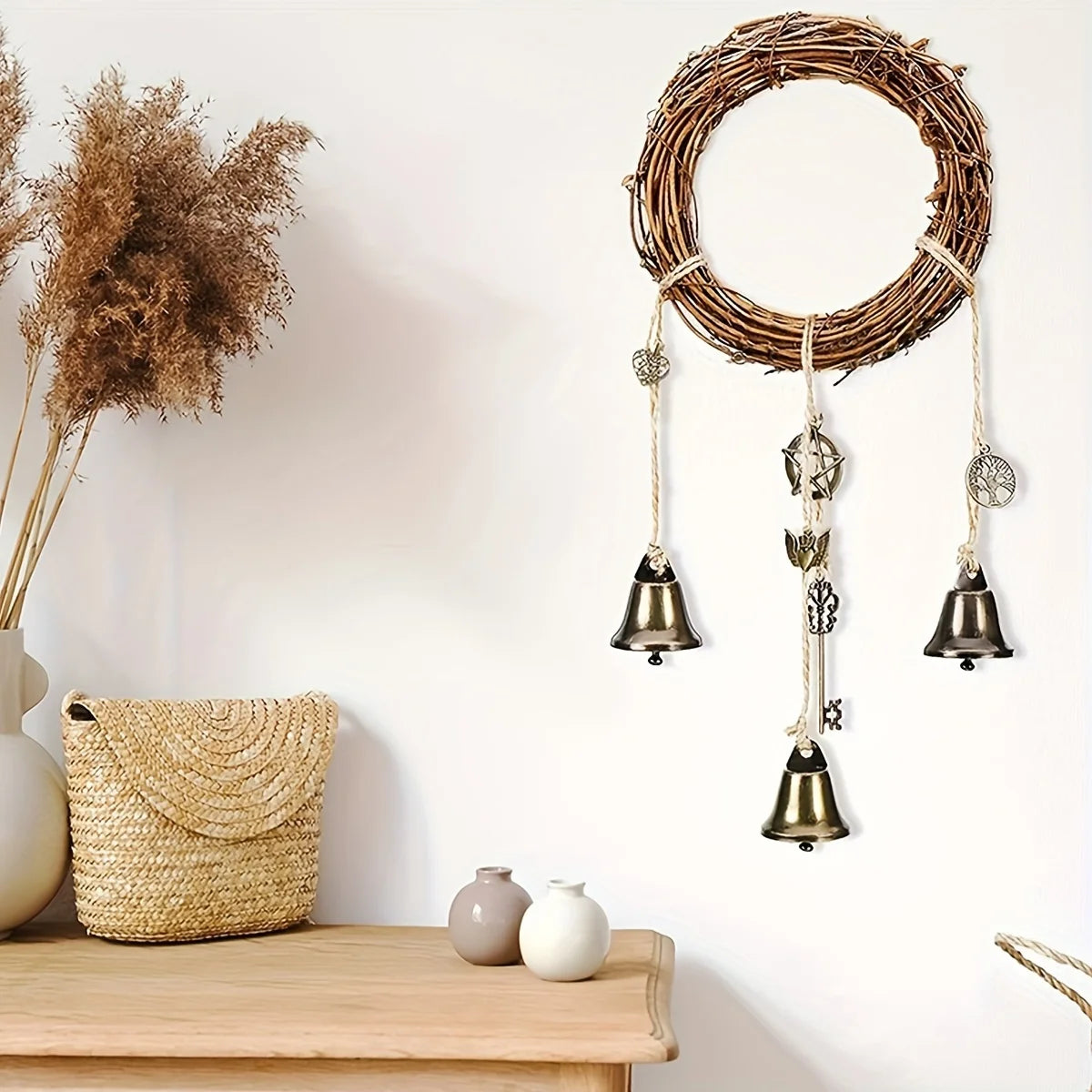 1pc home decor pendant vintage bell decoration vintage key bell suitable for hobbyist for home decor door knob charm