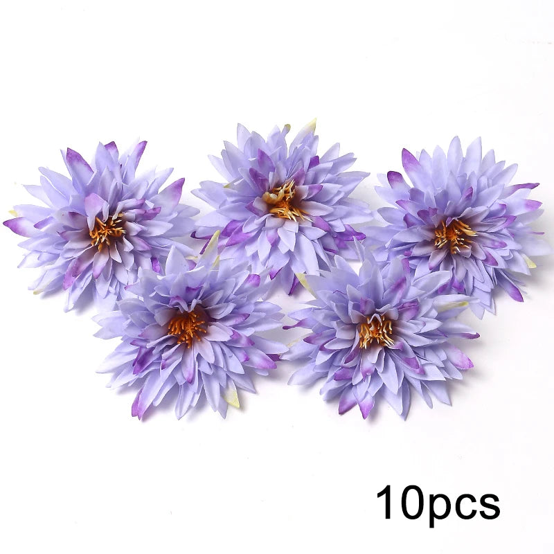 Purple Artificial Flowers Heads Silk Fake Flowers For Home Decor Party Wedding Decoration DIY Valentine's Day Gifts Accessories