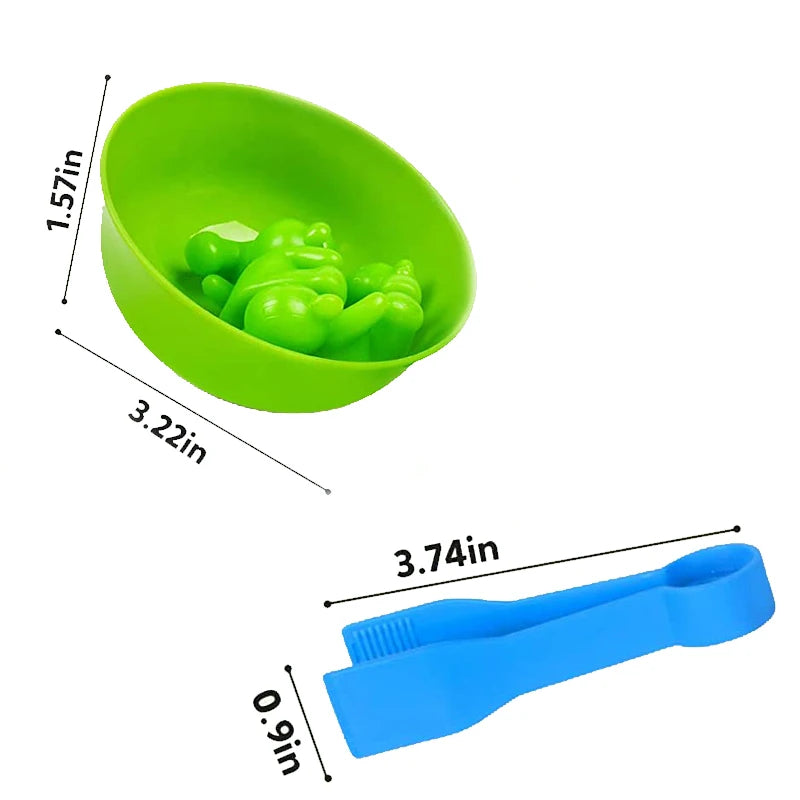 6 Plastic Bowls with 2 Tweezers Rainbow Color Sorting Fine Motor Skill Learning Activities Toys Gift for Toddlers Kid