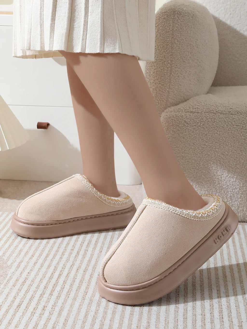 Fashion Winter Women's Slippers Boot Fuzzy Fur Anti-Slip Soft Sole Outdoor Indoor Warm Comfort House Shoes Snow Boots