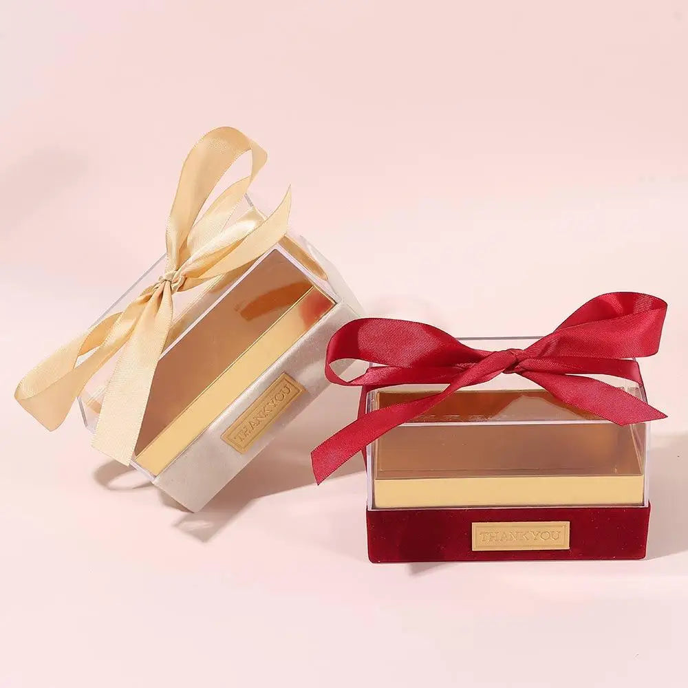 Birthday Party Transparent Wedding Hand Gift Box Acrylic Light Luxury Bow Present Box Valentine's Day Gift Box