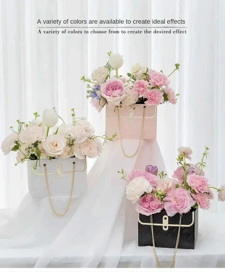 Flower Paper Gift Bags Bouquet Tote Bags Flower Packaging Box Birthday Bouquet Tote Bags Valentine's Day Gift Bags