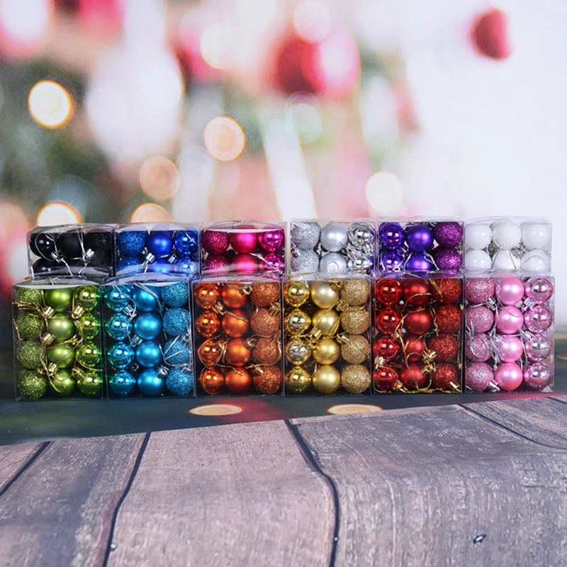24pcs Christmas Balls Christmas Tree Ornaments Ball Xmas Hanging Tree Pendants Home Party Decor New Year Gift Noel Navidad