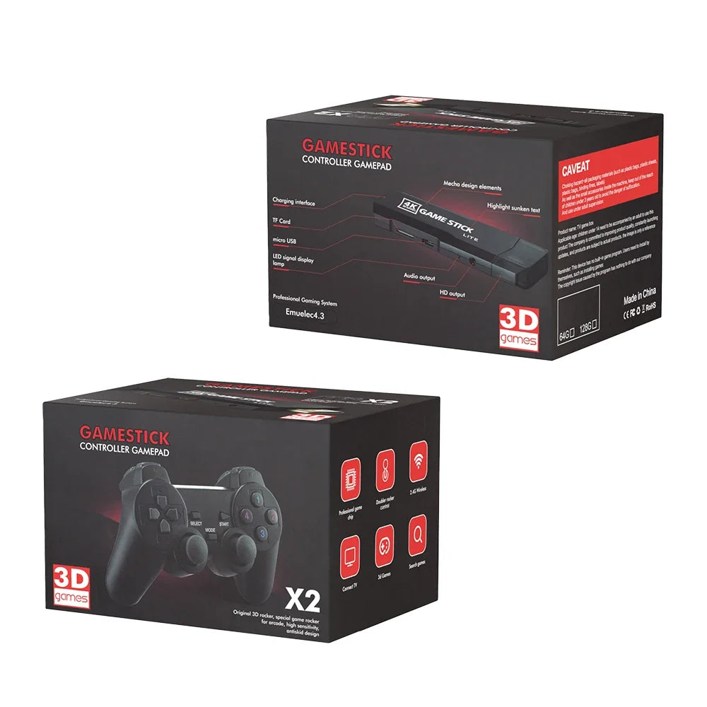 GD10 4K HD Retro Gaming Console with Dual 2.4G Controllers & Ergonomic Design, Multi-Emulator for PSP SEGA Plug & Play