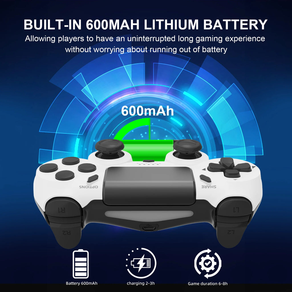 GAMINJA Wireless Gamepad with 6-Axis Gyroscope Dual Vibration Touch Pad - Bluetooth Controller for PS4 PS3 Console And PC