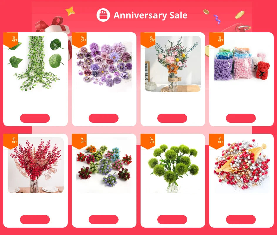 Purple Artificial Flowers Heads Silk Fake Flowers For Home Decor Party Wedding Decoration DIY Valentine's Day Gifts Accessories