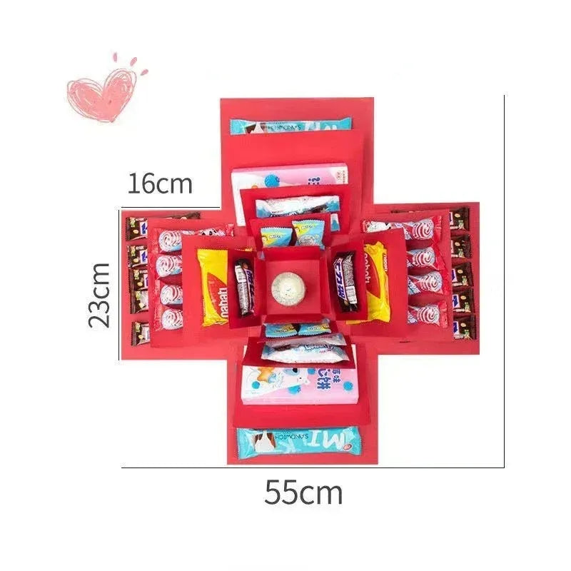 Create a Unique Surprise Explosion Box for Valentine's Day DIY Gifts with Memories of Wedding and Birthday Anniversaries