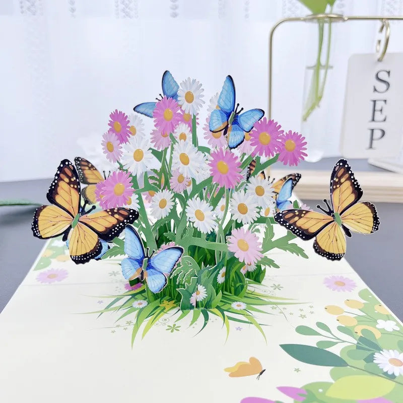 3D Butterfly Pop Up Greeting Cards Postcard For Valentine's Day, Mother, Anniversary, Wedding Invitation Greeting, Birthday Gift