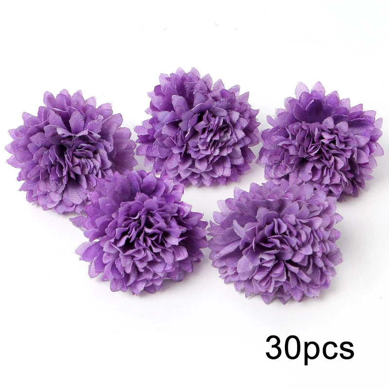 Purple Artificial Flowers Heads Silk Fake Flowers For Home Decor Party Wedding Decoration DIY Valentine's Day Gifts Accessories