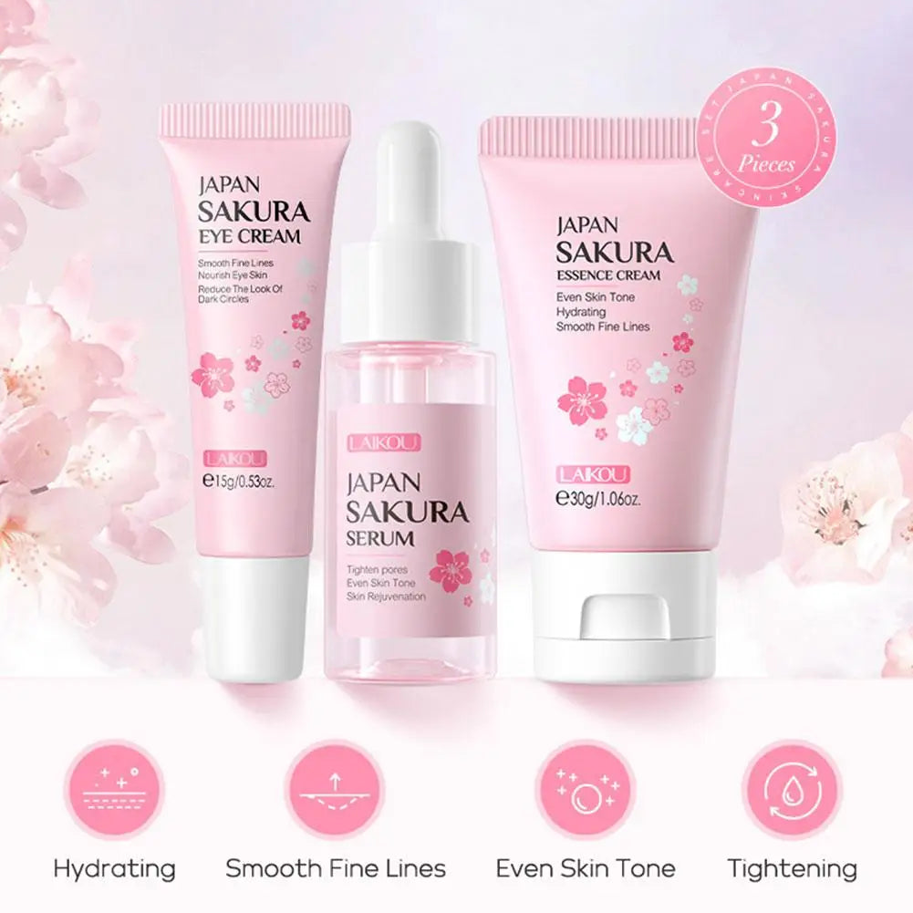 Sakura Skin Care Sets & Kits With Cleanser,Serum,Eye Cream,essence Cream Beauty Products For Women Face Skin Care Set