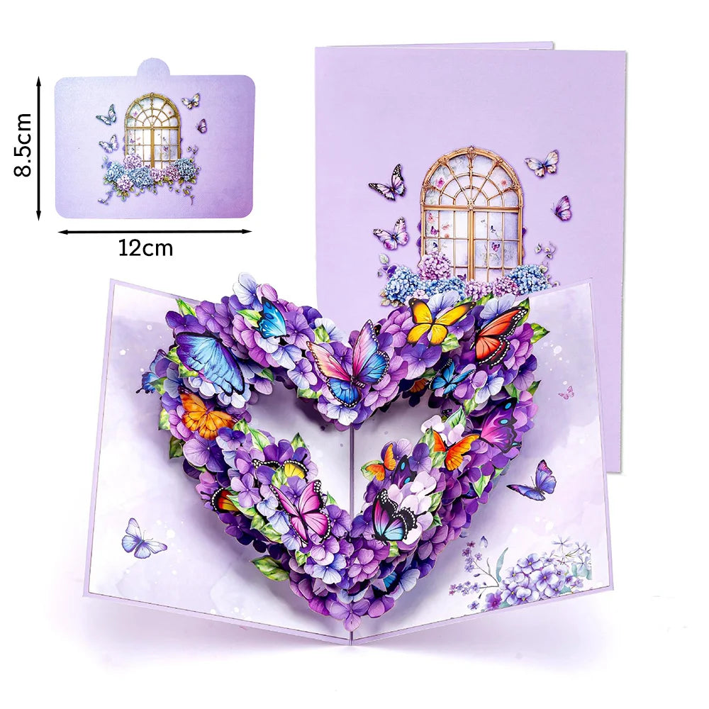 Premium 3D Pop Up Flower Bouquet Card Mothers Day Gift Valentines Day Anniversary Birthday Greeting Cards Thank You Wishes Gifts