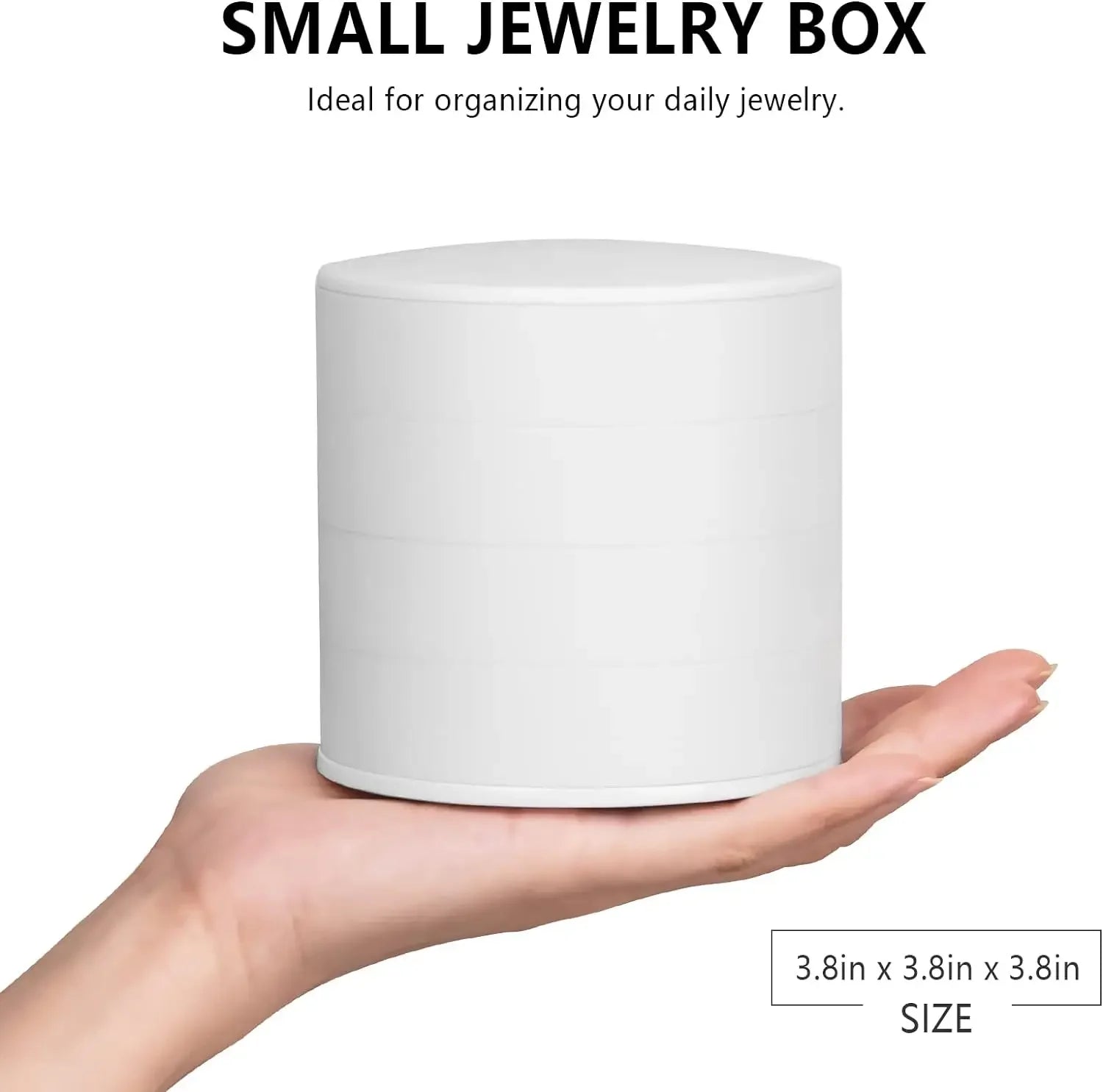 4 Layers Rotating Jewellery Storage Box Women Necklace Desk Organizer Earring Holder Travel with Lid for Ring Bracelet  Storage