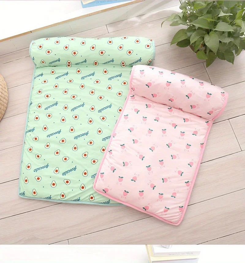 Dog Pillow Summer Pet Ice Cooling Cushion Dog Cooling Sleeping Mat Comfortable Pet Bed Dog Nest With Pillow