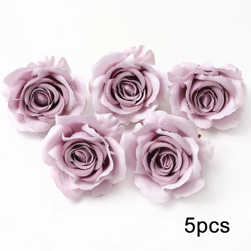 Purple Artificial Flowers Heads Silk Fake Flowers For Home Decor Party Wedding Decoration DIY Valentine's Day Gifts Accessories