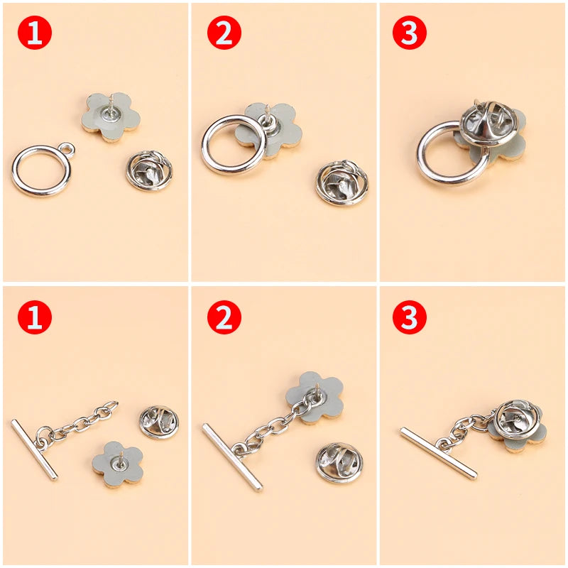 5sets Metal OT Button Up Clothes With No Sewing, Mother Button Up, Coat, Sweater, Cardigan, Women's Decorative Brooch Button