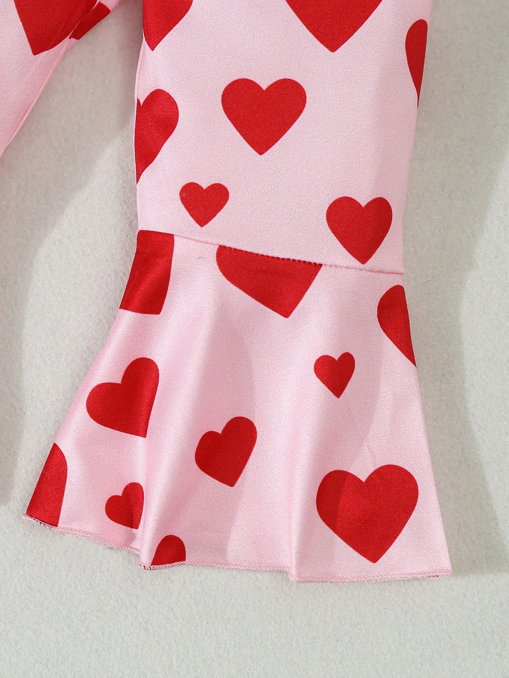 Newborn Baby Girl Clothing Set Letter Print Jumpsuit Heart Bell-bottoms  Headband 3pcs Toddler Baby Girl Clothes Valentine's Day