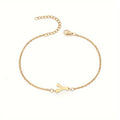 1pc Letter Shape Beads Thin Chain Bracelet, Simple Minimalist Hand Chain Unisex Jewelry Decoration