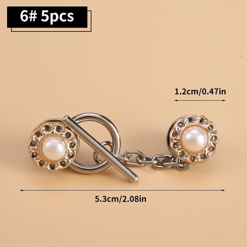 5sets Metal OT Button Up Clothes With No Sewing, Mother Button Up, Coat, Sweater, Cardigan, Women's Decorative Brooch Button