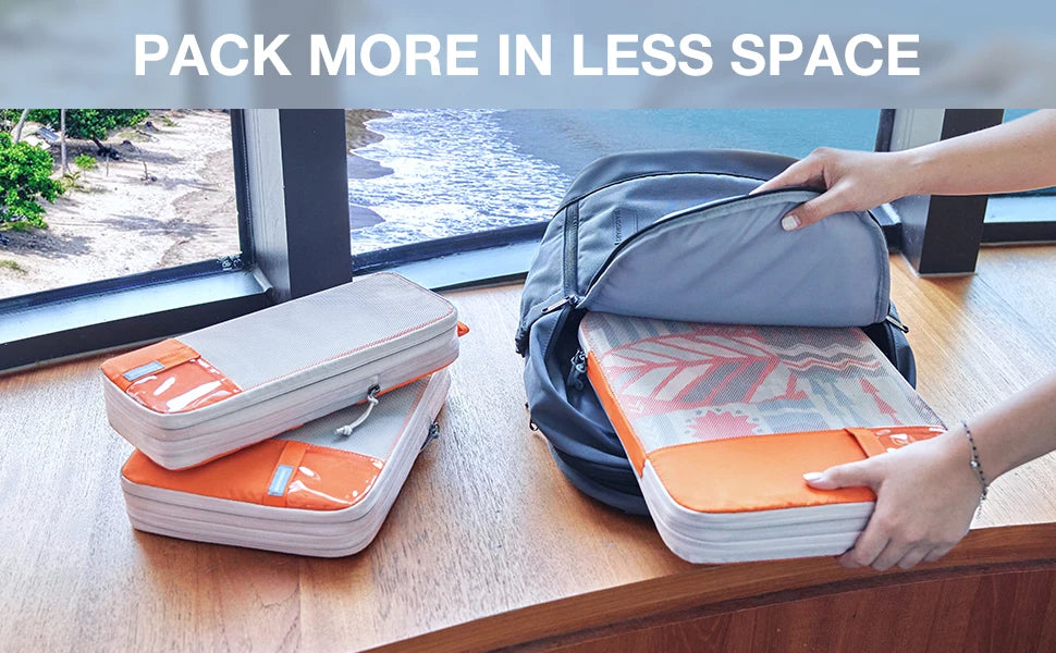 BAGSMART Packing Cubes Compression Storage Bag Travel Lightweight Suitcase Organizer Accessories  Luggage Organizer Travel Bag