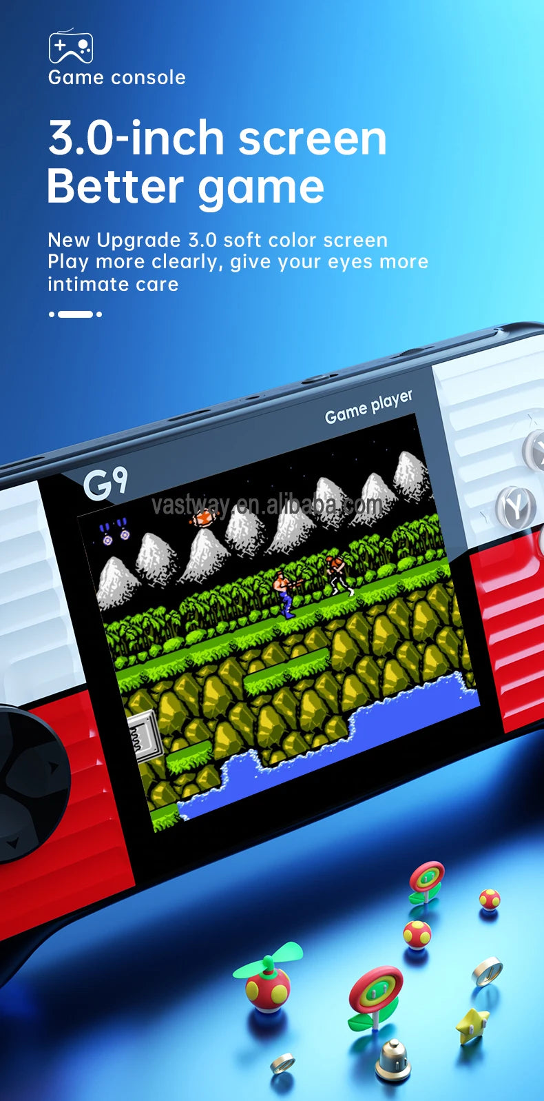 G9 Handheld Game Console 3.0 inch 666 Games 8 bit Mini Portable Retro Game Player Machine Support TV Out Gamepads