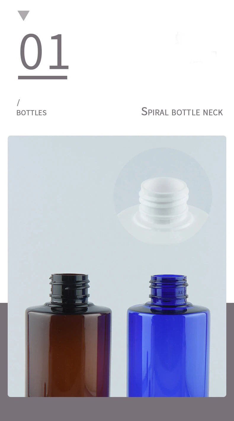 10pcs 120ML 200ML 250ML Empty Plastic Bottle With Pump Lid 500ML Cosmetic Refillable Bottle Shampoo Pump PET Bottle JX072-10