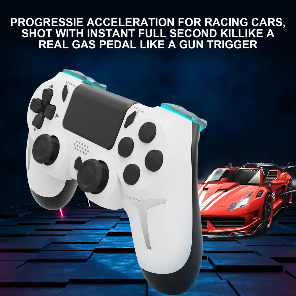 GAMINJA Wireless Gamepad with 6-Axis Gyroscope Dual Vibration Touch Pad - Bluetooth Controller for PS4 PS3 Console And PC