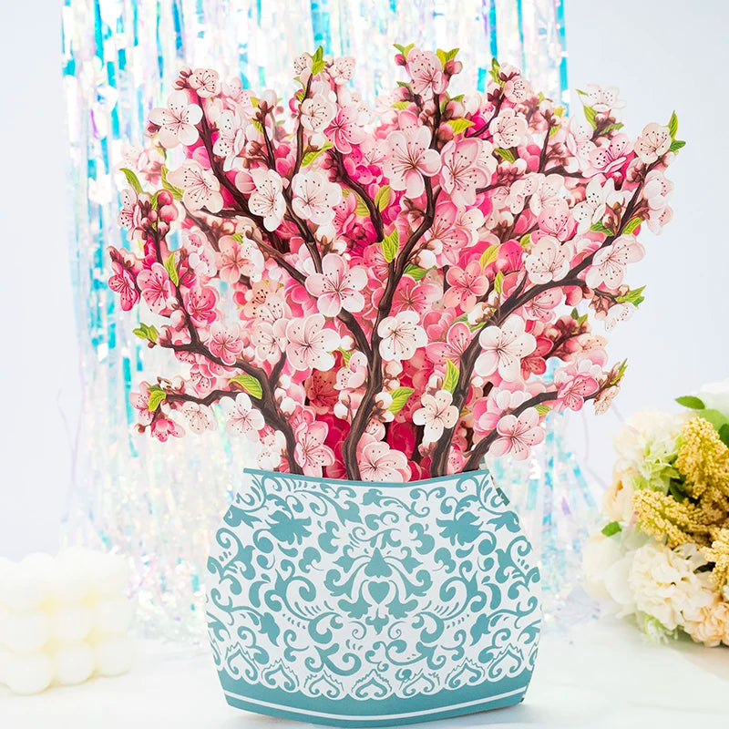 Premium 3D Pop Up Flower Bouquet Card Mothers Day Gift Valentines Day Anniversary Birthday Greeting Cards Thank You Wishes Gifts