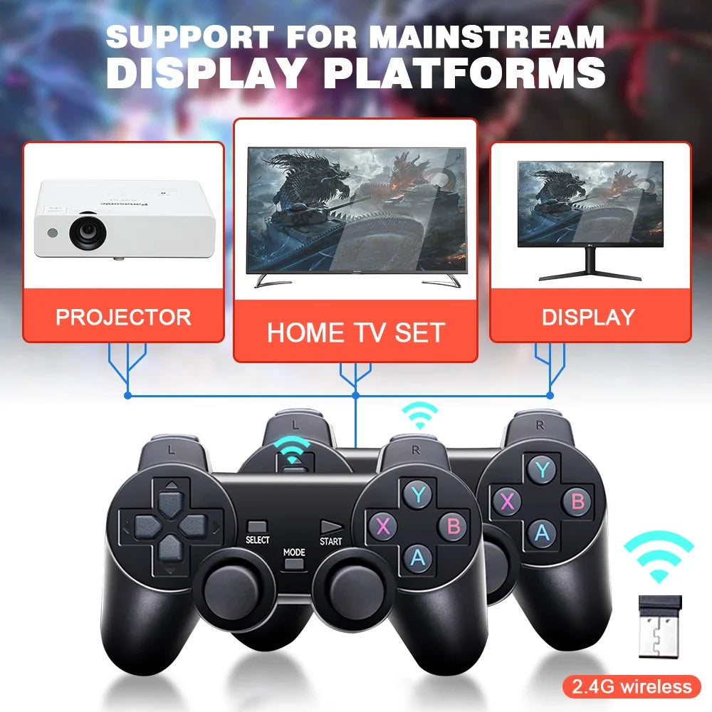 GD10 4K HD Retro Gaming Console with Dual 2.4G Controllers & Ergonomic Design, Multi-Emulator for PSP SEGA Plug & Play