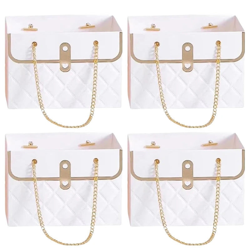 Flower Paper Gift Bags Bouquet Tote Bags Flower Packaging Box Birthday Bouquet Tote Bags Valentine's Day Gift Bags