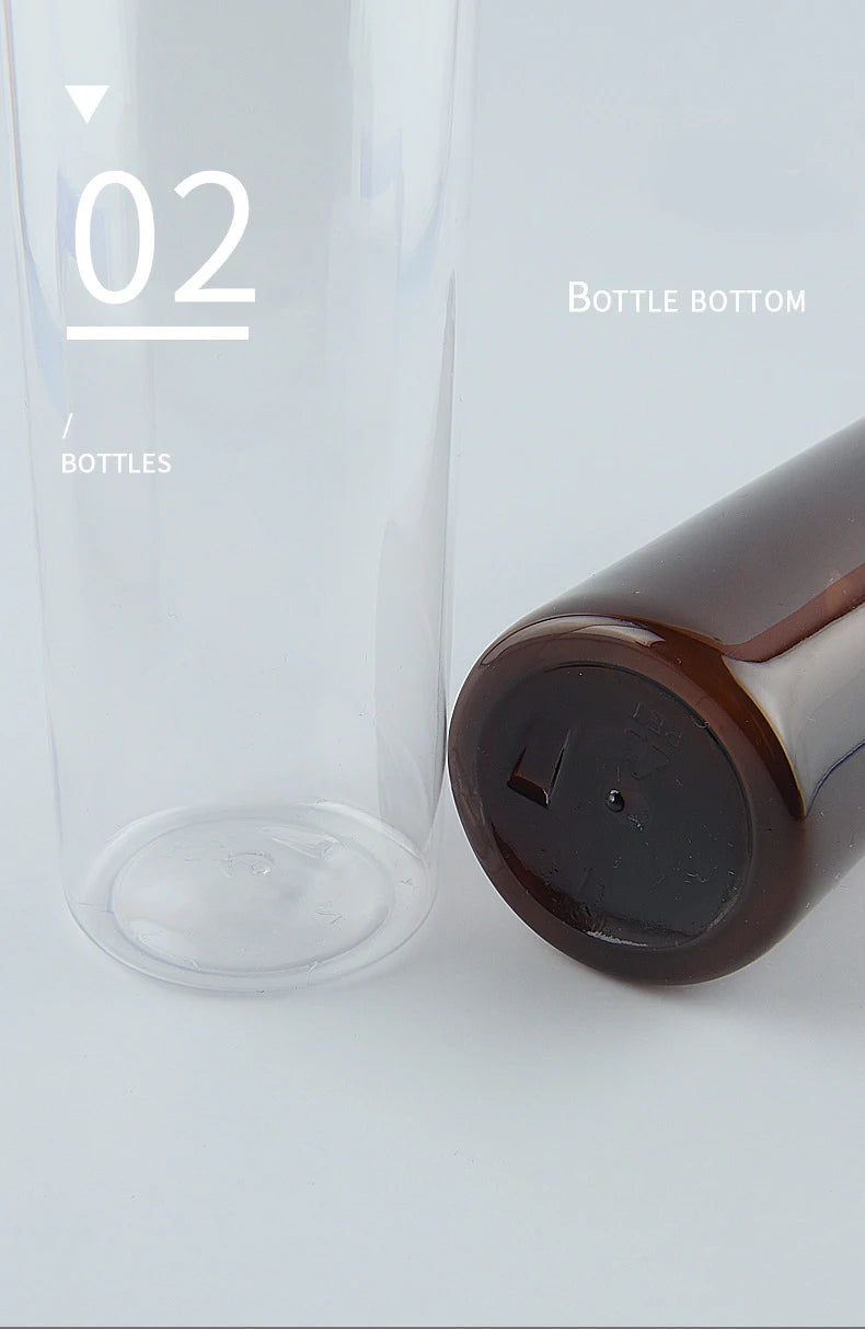 10pcs 120ML 200ML 250ML Empty Plastic Bottle With Pump Lid 500ML Cosmetic Refillable Bottle Shampoo Pump PET Bottle JX072-10