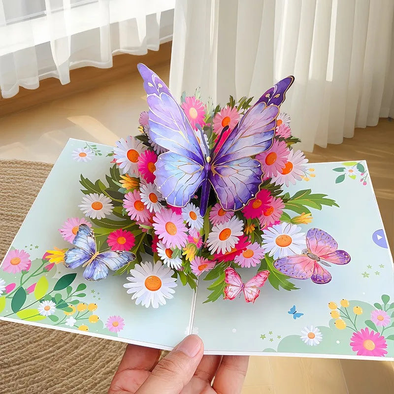 3D Butterfly Pop Up Greeting Cards Postcard For Valentine's Day, Mother, Anniversary, Wedding Invitation Greeting, Birthday Gift
