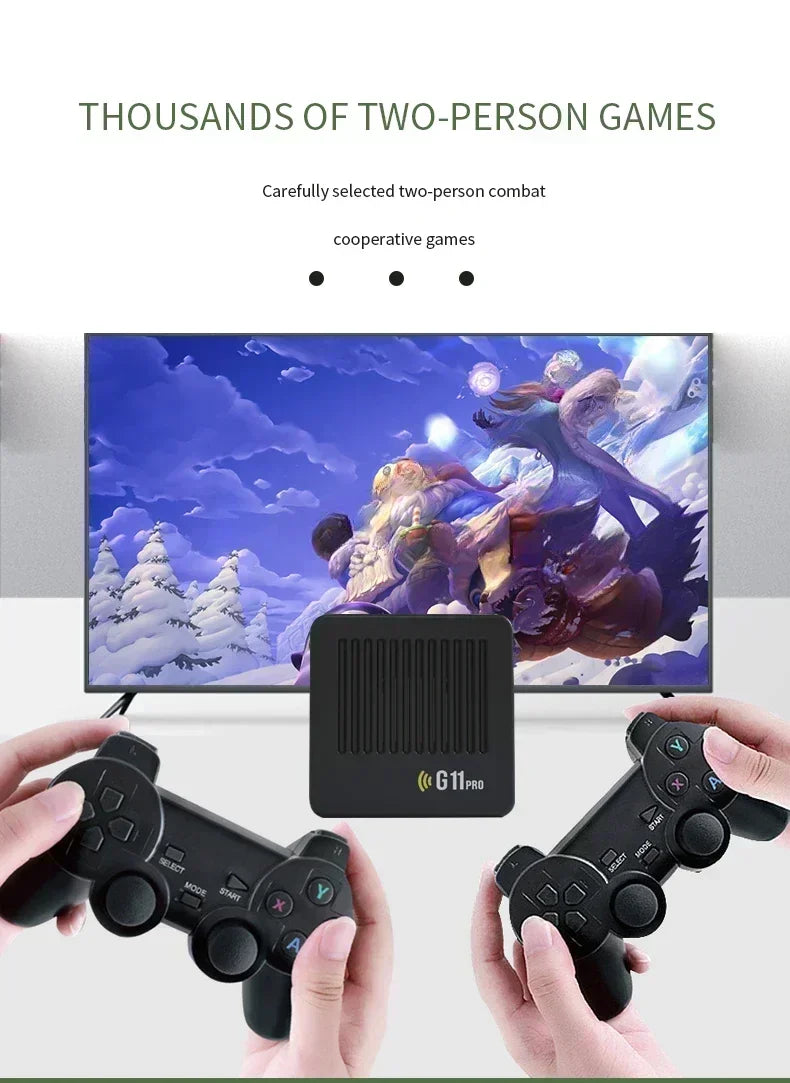 Video Game Console G11 Pro Built-in 60000 Game 4K HD 2.4G 256GB Wireless Controller Emuelec4.3 S905X2 Dual System Family Gamebox